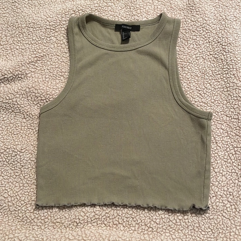 Green forever21 halter tank top